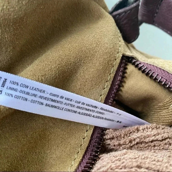 New Free People Suede Leather Slouch Crossbody Shoulder Hobo Bag Brown - Picture 10 of 11